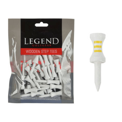 30 Tees étage Bois Blanc/Jaune 38mm Legend - Horslimits - balles de golf
