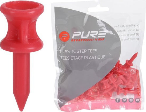 30 Tees étage Plastique Rouge 31 mm PURE 2 IMPROVE - Horslimits - balles de golf