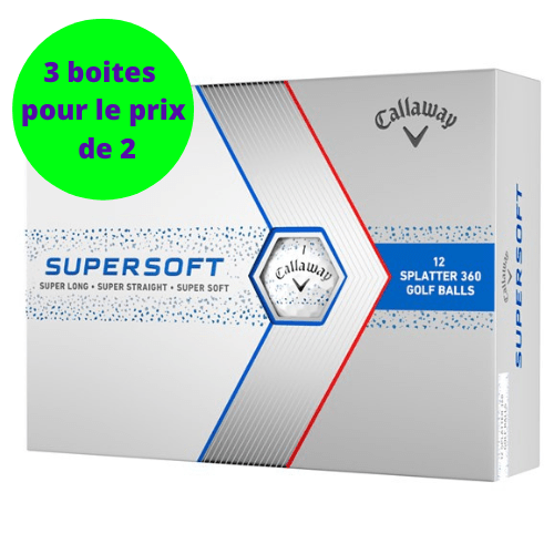 Balles de golf Callaway - Supersoft SPLATTER 360 x12 Blanc / bleu - Horslimits - balles de golf