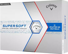 Cargar imagen en el visor de la galería, Balles de golf Callaway - Supersoft SPLATTER 360 x12 Blanc / bleu - Horslimits - balles de golf
