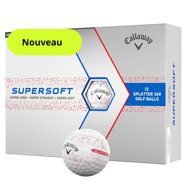 Balles de golf Callaway - Supersoft SPLATTER 360 x12 Blanc / rouge - Horslimits - balles de golf