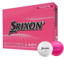 Cargar imagen en el visor de la galería, Srixon - 12 x12 Balles Soft Feel Lady logotées Blanches/Roses - Horslimits - balles de golf
