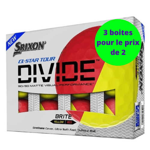 Srixon - Q-star Tour Divide x12 jaune et rouge - Horslimits - balles de golf